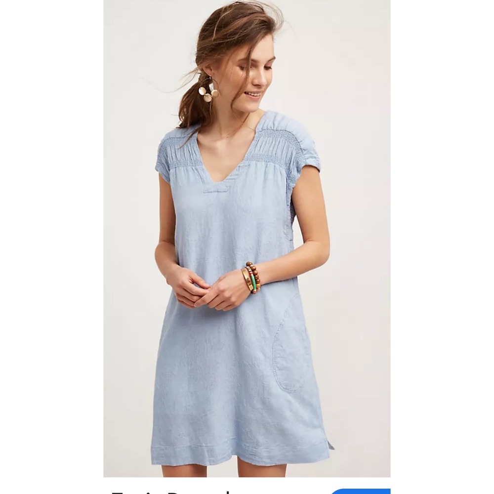 Maeve Paz‎ Tunic Blue Textured V Neck NOT FOR SALE/ DO NOT BUY